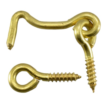 Midwest Fastener Corp. 1/8" x 1-1/2" Solid Brass Gate Hooks 25PK 52422